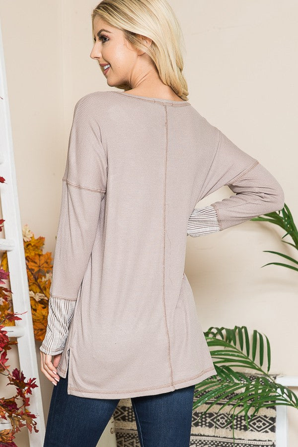 Reversed Stitched Hi Low Tunic
