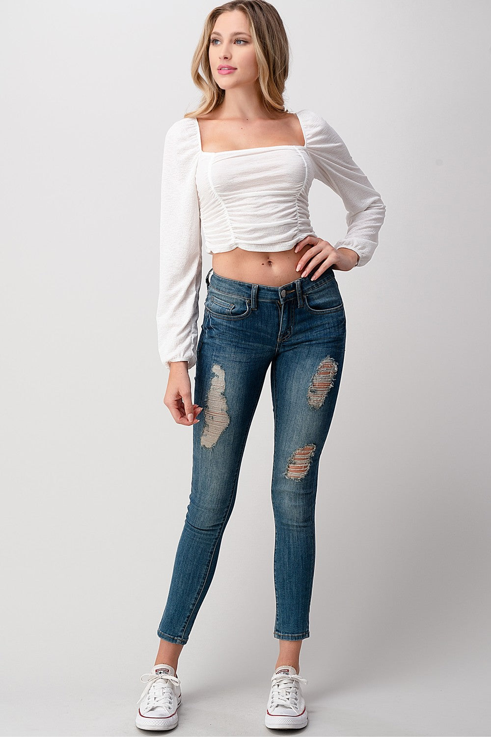 Shirred Puff Sleeve Top