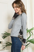 Chevron Print Contrast Sweater Knit