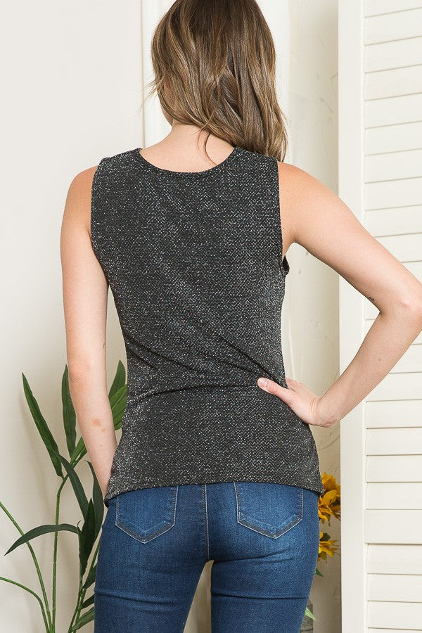 Cowl Neck Lurex Top