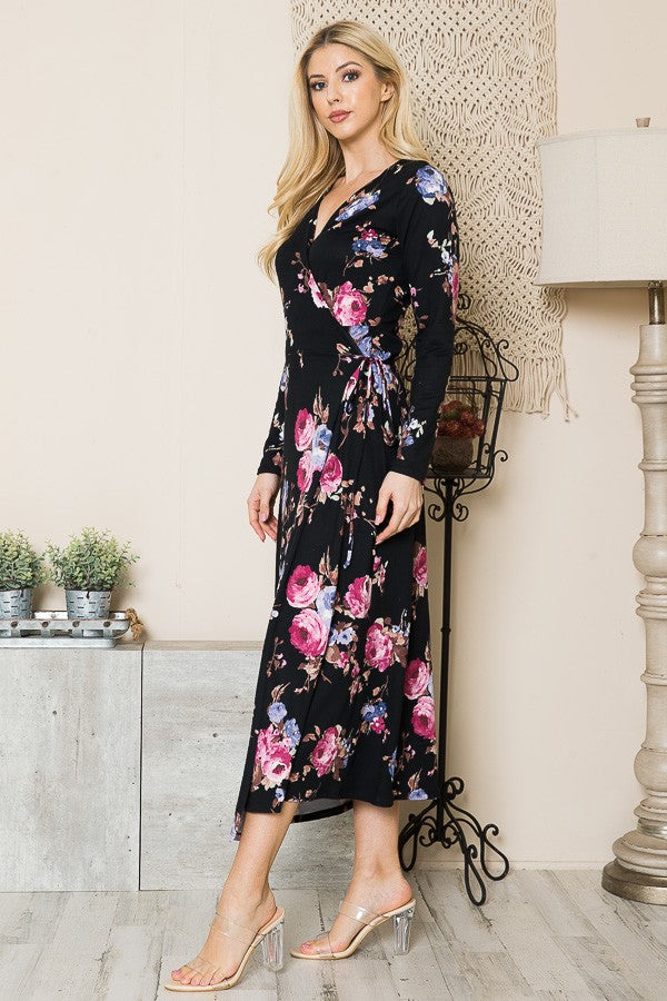 Floral Maxi Wrap Dress