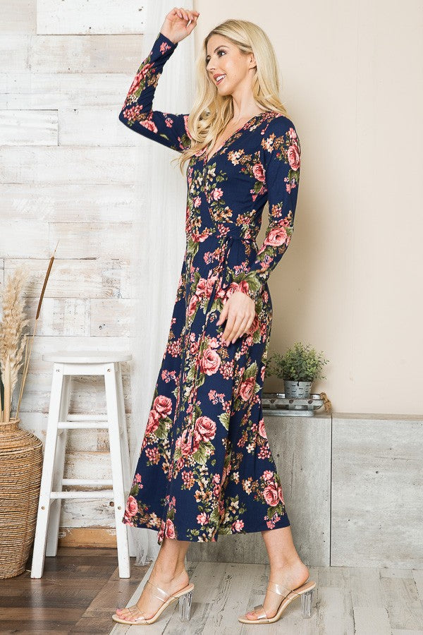 Floral Maxi Wrap Dress