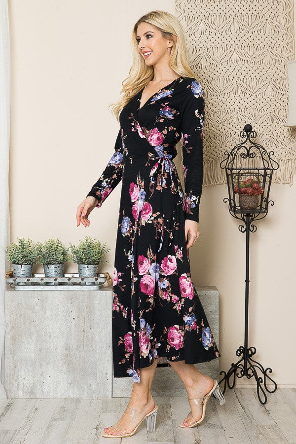 Floral Maxi Wrap Dress