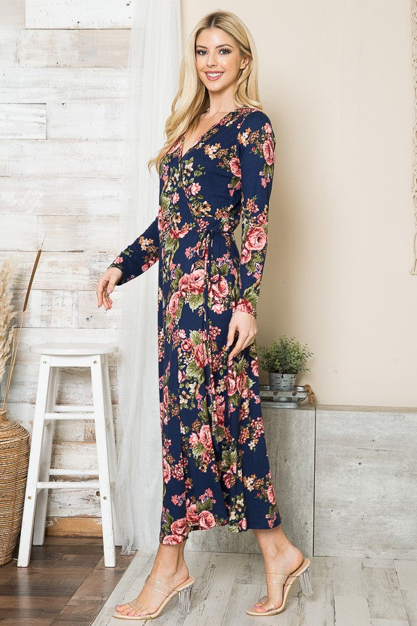 Floral Maxi Wrap Dress