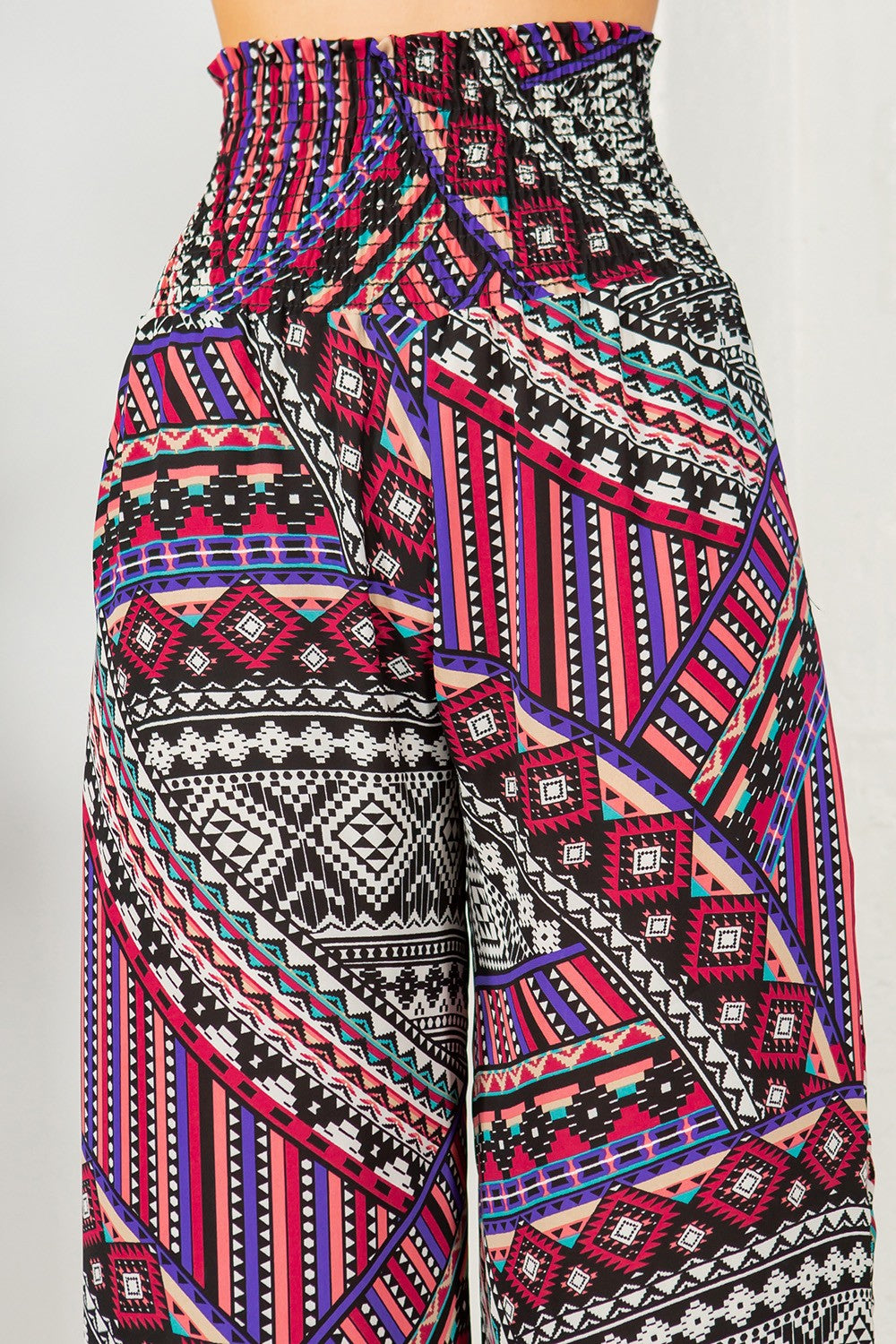 Tribal Print Wide Leg Pants