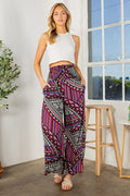 Tribal Print Wide Leg Pants