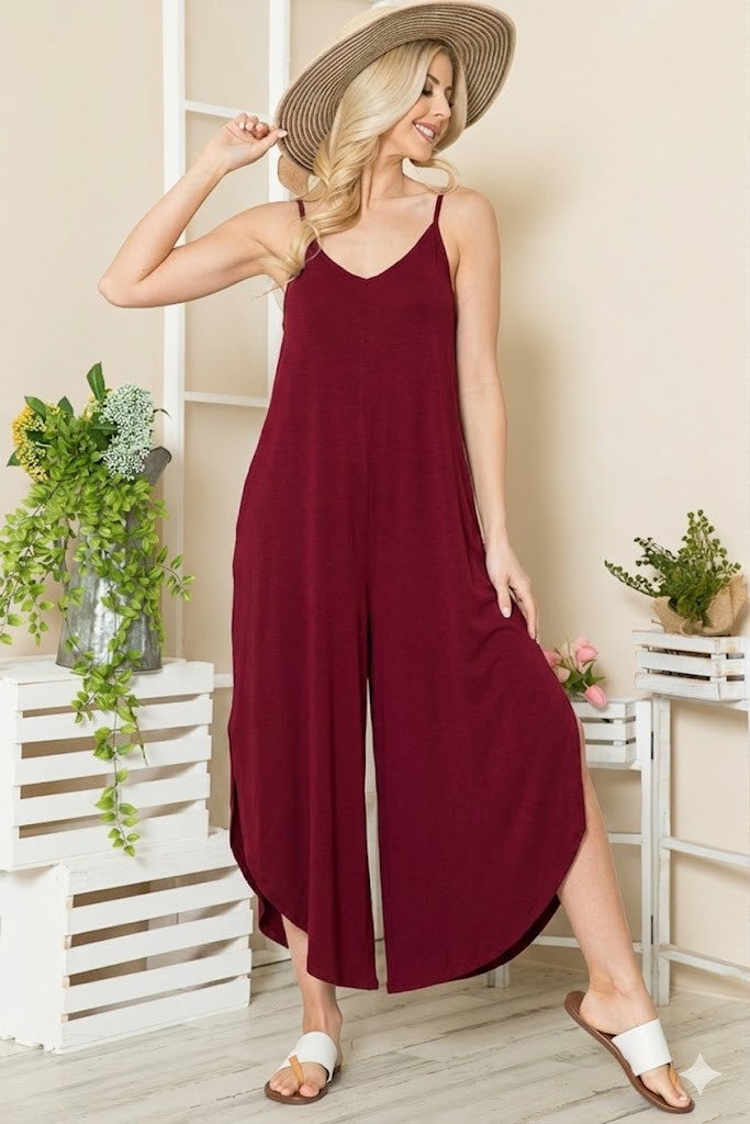 Wide Leg Jumpsuit with Side Pockets
