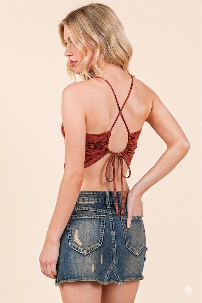 Spagetti Tie Back Crop Top