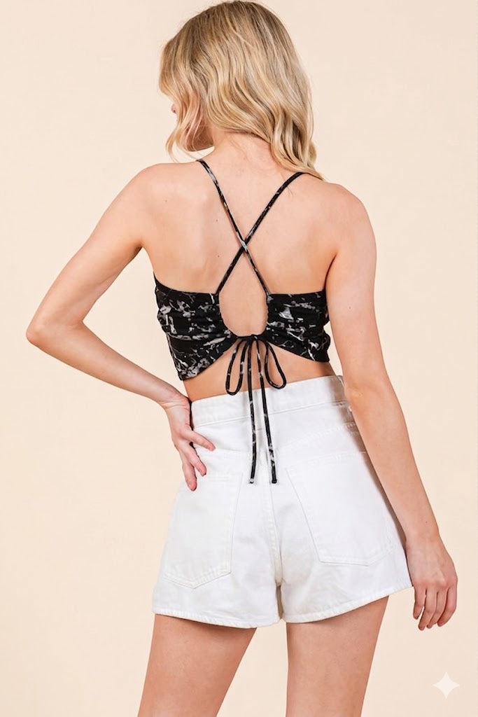 Spagetti Tie Back Crop Top